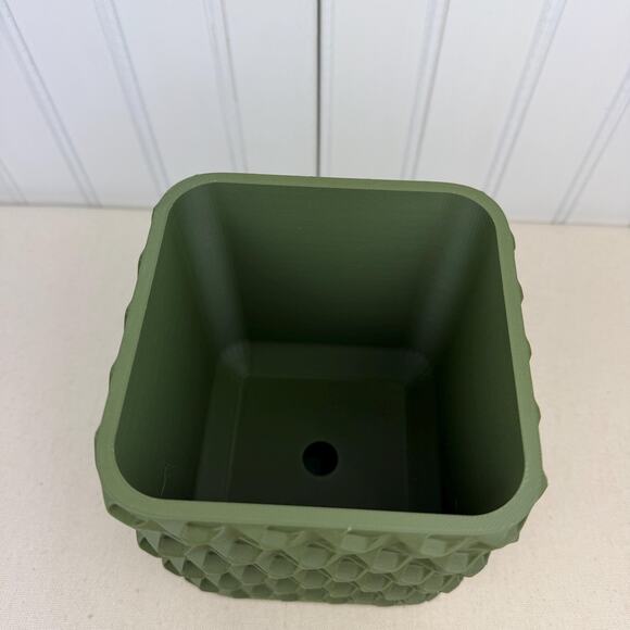 Rovi Square Planter, Indoor Flower Pot, Tabletop Planter, Faceted Texture,Modern - Picture 5 of 10